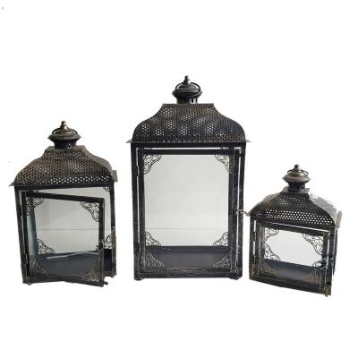 China Handmade Set Of Cheap Moroccan Hanging Lantern 3 Point Home Decoration Metal Lantern On Sale for sale