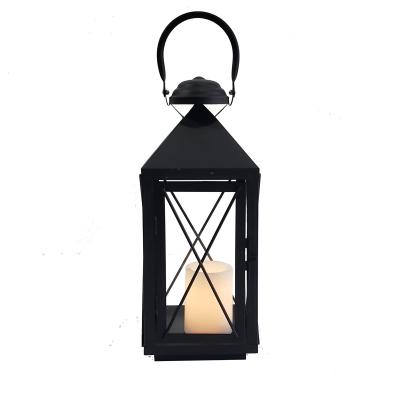 China New Home Decorative Black Home Decorative Candle Lantern Simple Wedding Metal Lanterns for sale