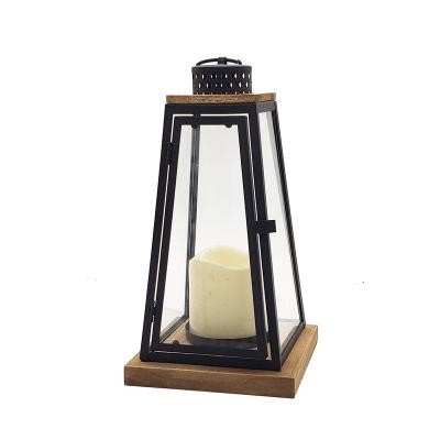 China Home Decoration Nautical Home Decor Blue Wooden Candle Lantern for Table Top or Wall Hanging Display for sale