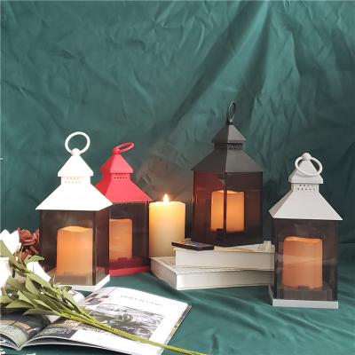 China Home Decor Colorful Decorative Led Plastic Lantern With Timer Sarden Artware Solar Remote Control Candle Holder for sale