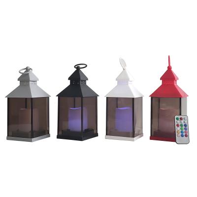 China Home Decoration Home Decor Lantern Battery Operated Led Plastic Lantern With Led Candle Remote Controller for sale