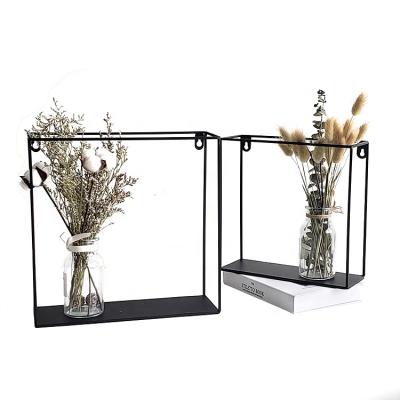 China Art Decor Nordic Style Top Quality Wall Garden Iron Hanging Wall Shelf Decor for sale