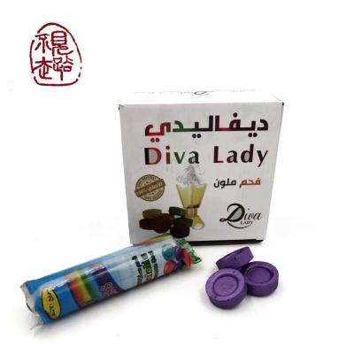 China Wholesale Custom Color Smokeless Round Quick Ignition Shisha Hookah Charcoal for sale