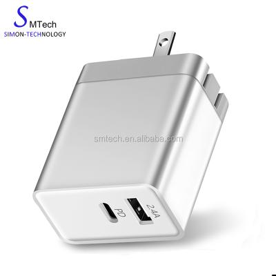 China Fast Type C Power 2 Mobile Phone USB PD Charger Charging Ports Travel Wall Fast Charger For iPhone X 8 8 Plus New Macbook EU/US/UK for sale