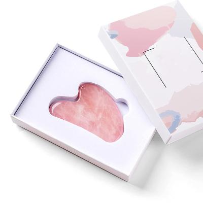 China Custom Gua Sha Scrape Gua Sha Packaging Bian Stone Natural Rose Quartz Jade Guasha for sale