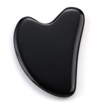 China Custom Gua Sha Scrape Gua Sha Packaging Natural Heart Shape Black Obsidian Gua Sha From Scraping Massage for sale