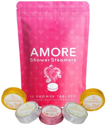 China Low Moq Relaxation Shower Bombs Aromatherapy Shower Steamer With Spa Fizzies Home Steamer Tablets Heart for sale