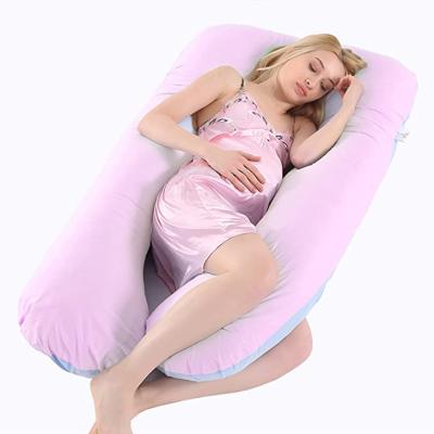 China 100% Cotton Wearable Ergonomic Velvet U Shaped Body Pregnancy Pillow For Sleep Liner With Zipper for sale