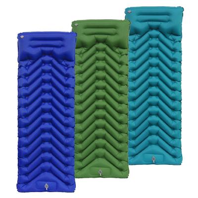 China 2022 Latest Wholesale TPU Self Inflating Ultralight Inflatable Air Camping Sleep Pad With Pillow Japanese for sale