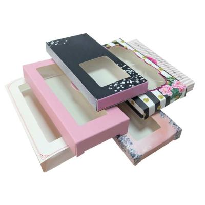 China CMYK 4 colors print eyelash paper color box  Factory hot selling tuck eyelash box for sale