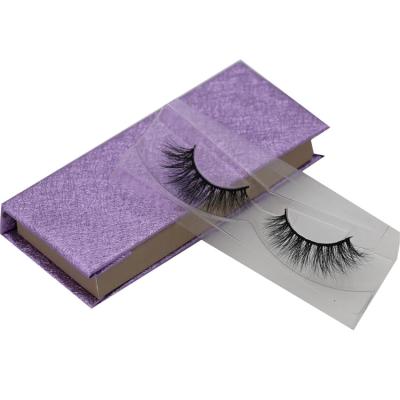 China custom purple embossed texture eyelash box factory hot selling lash gift box for sale