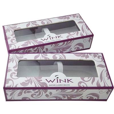 China factory direct sell eyelash window paper box  Rigid luxurious eyelash packaging box for sale