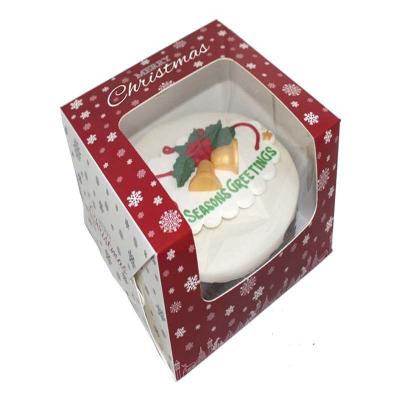 China custom christmas cake paper color box with clear pvc window for sale