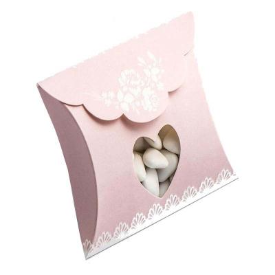 China Custom pillow color box  Candy packaging paper pillow box with clear window for sale