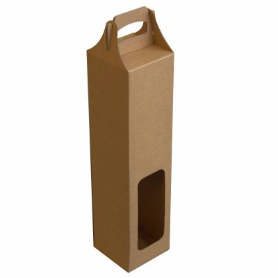 China one bottle kraft packaging wine box  wine box with carrier for sale