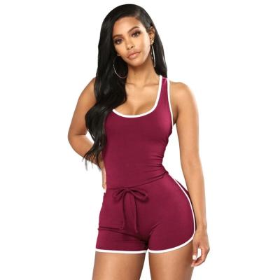 China New casual hot sale solid color ladies shorts overalls one-piece fitness overalls for sale