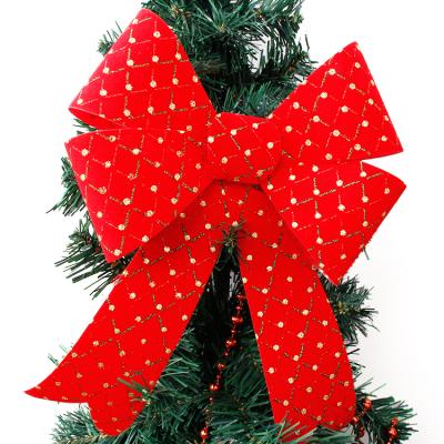 China Fashionable Christmas Snowflake Picture Bow Decoration Gift Wrapping Bow Christmas Tree Ornaments for sale