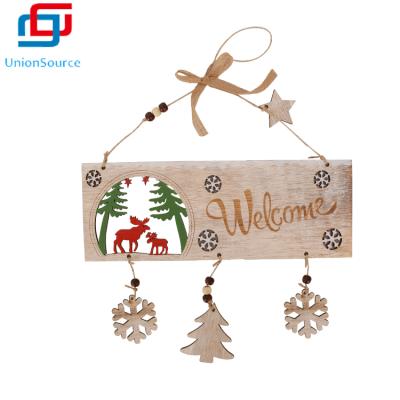 China Laser Snowflake Christmas Decoration Chirstmas Decor Xmas Tree Wooden Hollow Pendants Christmas Ornaments Xmas Gifts for sale