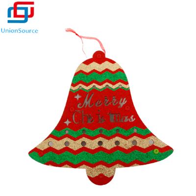 China Newest Christmas Decoration With LED Light Large Christmas Jingle Bells Pendant Cardboard Lighting Christmas Ornaments for sale