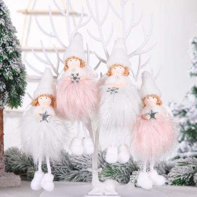 China Handmade Christmas Decoration Durable Plush Girl Elf Doll Angel Pendant Christmas Hanging Tree Ornaments for sale