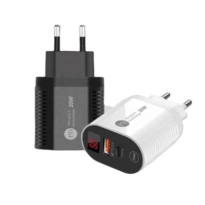 China UniversalÂ   20W LED USB PD Wall Charger Q3 Dual USB PD Fast Charger for sale