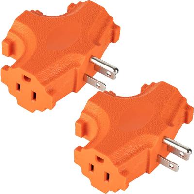 China 3 AC Outlet 2 Pack 3 Outlet Adapter Power Supplement Wall Outlet Heavy Duty Three Prong Park Group Tap for sale