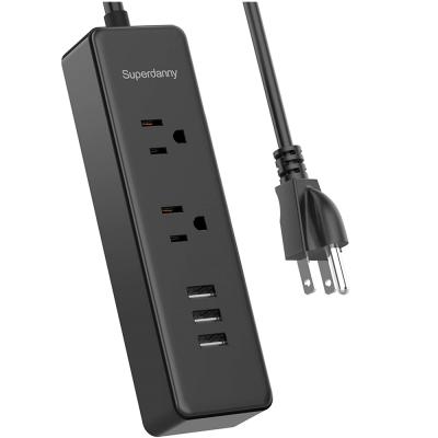 China 2 USB Outlet 3 Ports AC USB Charger Extension Power Strip With USB Ports for sale