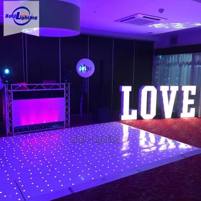 China Aluminum Alloy + Acrylic Cheap Portable RGB Star Light Up Dance Floor / Led Lighted Floor Tiles For Wedding Events for sale