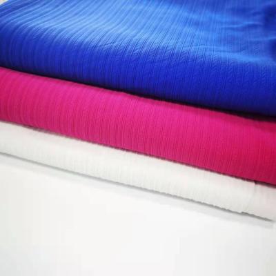 China F-264 95 POLYESTER SPANDEX Shrink-resistant 5 TEXTURED KNIT STRIPE TWILL KNITTED FABRIC FOR CLOTH for sale