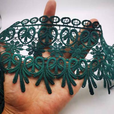 China Breathable New French GREEN Milk Silk Embroidery Dress Water Soluble Accessories for sale