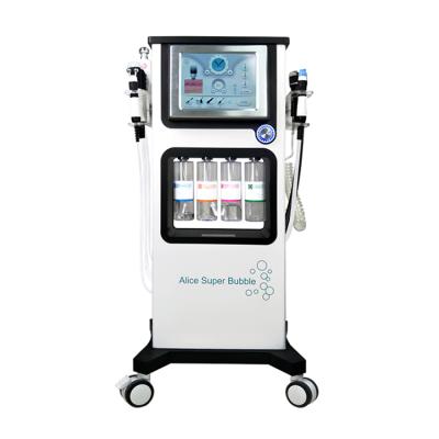 China Easy Operation W07 7 in 1 Alice Super Bubble Diamond Peeling BIO Ultrasonic Oxygen Hydra Dermabrasion RF Skin Care Facial Whitening Machine for sale