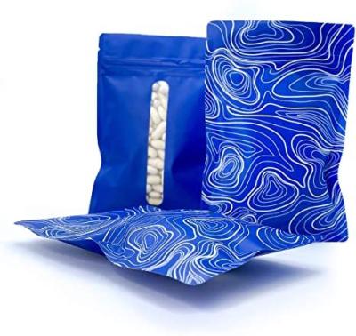 China Custom Design Recyclable Printed Food Grade Aluminum Foil Mylar Plastic Matte Bag With Zipper for sale