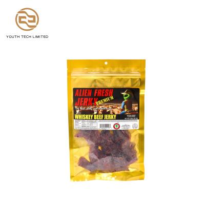 China Low MOQ Food Grade Recyclable High Quality Resealable Customized Bags For Dry Meat Jerky Moisture Proof Ziplock Packaging Bags for sale