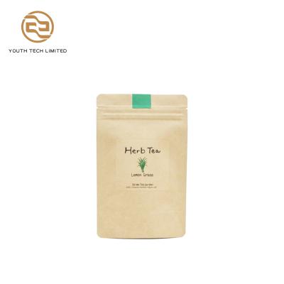 China Eco Friendly Premium High Quality Recyclable Small Kraft Paper Moisture Proof Bag For Food With Tear Notch for sale