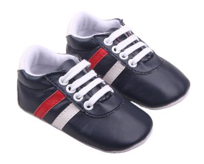 China cool boy stripped comfortable baby shoes newborn prewalking shoes with soft sole 11-12-13 for sale