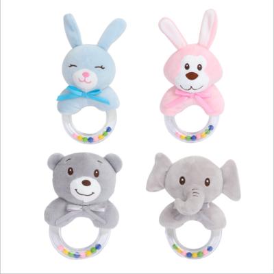 China 2021 New Arrival Soft Toy Hand Bell Shaker Toy Ring Rattle Baby Educational Plush Rattles Infant Toys for sale