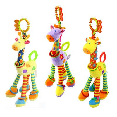 China Hot Selling Soft Factory New Arrival Baby Plush Toy Giraffe Tower Hanging Toys for sale