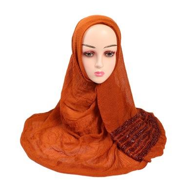 China 2020 New Arrival Fashion 7 Yarn Solid Color Cotton Horizontal Bright Chiffon Hijabs Hijabs for sale