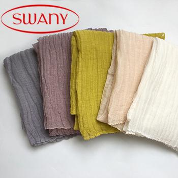 China Solid color scarf the natural texture with spring and autumn natural texture folded thin cotton and narrow scarf canvas shawl folded silk scarves for sale