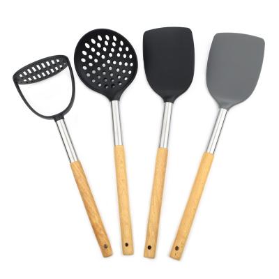 China Sustainable Hot Sale Kitchenware 4 Piece Nylon Cooking Sets Slotted Turner Spoon for sale