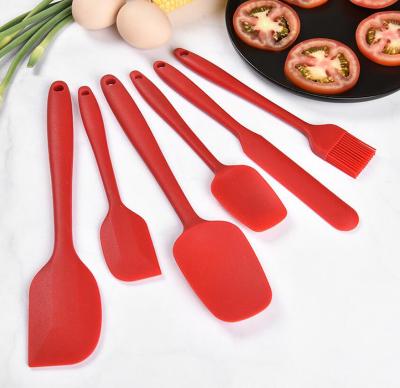 China Viable 6 Pieces Silicone Cake Cream Spatula Set Nonstick Kitchen Rubber Spatula For Baking Utensils Sets for sale