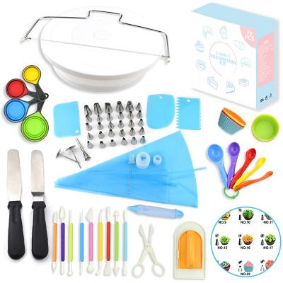 China Sustainable 76 Pcs Cake Baking Tool Kit For Beginner Adults Bakeware Cupcake Bakery Tool Supplies Accessories for sale