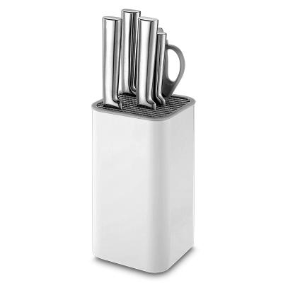 China Professional Home Kitchen Restaurant Kitchen Knife Set Of 6 Pcs Stainless Steel Knives With Tool Holder for sale