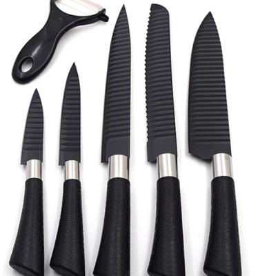 China 2019 Viable Five Pieces Of Curved Kitchen Wave Knife Sets And One Knife Tchibo Kitchen Knife (tcm) for sale