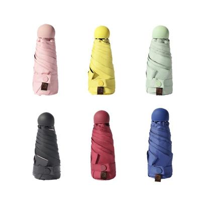 China Xiaoyou Pringles Luxury Capsule Umbrella Morden Banana Solid Color 50% UV Proof Dual Use Off Sun Umbrella for sale