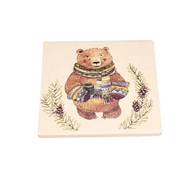 China Viable Ceramic Animal Coasters Wholesale Hot Sale Ambient Printing Coffee Tea Wine Cup Coaster for sale