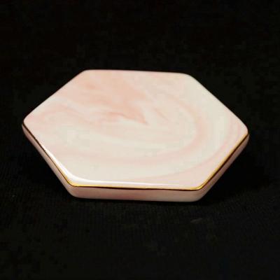 China Sustainable Marble Cup Coaster With Gold Plated Cup Mats for sale