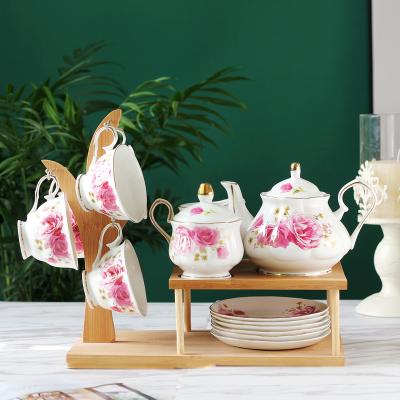 China Sustainable New Luxury Bone China Fine China Dinner Set With Flower Decal for sale