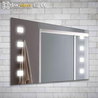 China High End Illuminated Apartment Bathroom Anti Fog Free Mirror With Dimming LED Lights for sale