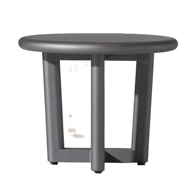 China Modern Contemporary Outdoor Aluminum Coffee Table Side Table Geometric Design Style Terrace Furniture Garden Metal Furniture for sale